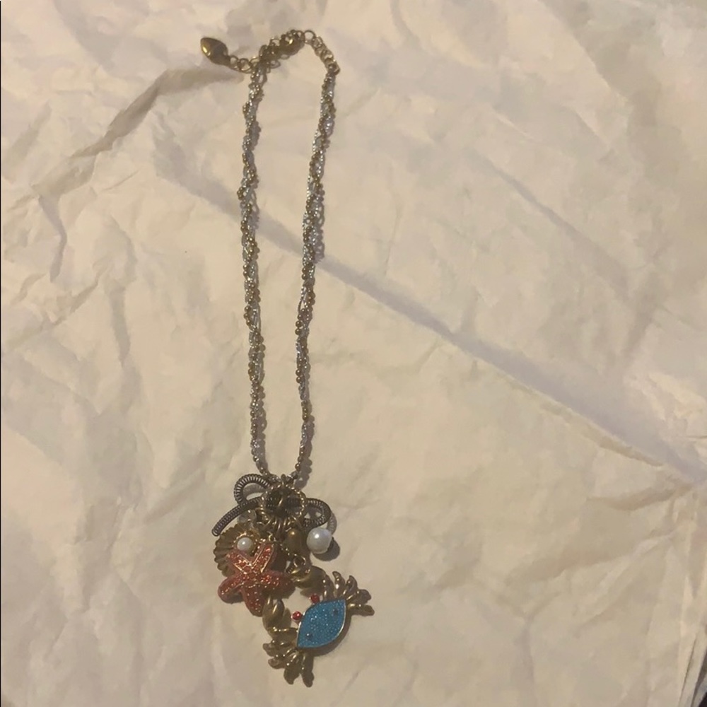 Betsy Johnson crab, starfish and shell necklace